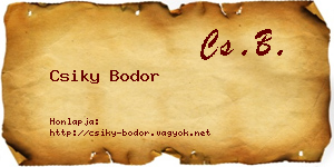 Csiky Bodor névjegykártya